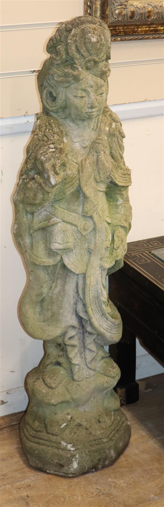 A reconstituted stone garden statue H.105cm